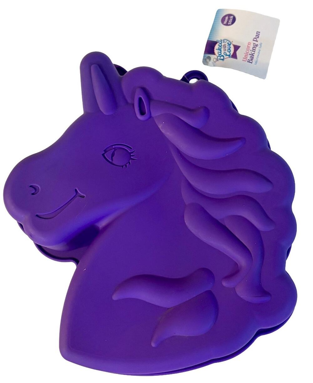 Unicorn Silicone Cake Pan Purple Nonstick Baking Mold Birthday Party Bakeware